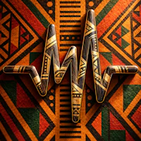 an african heartbeat on a colorful background